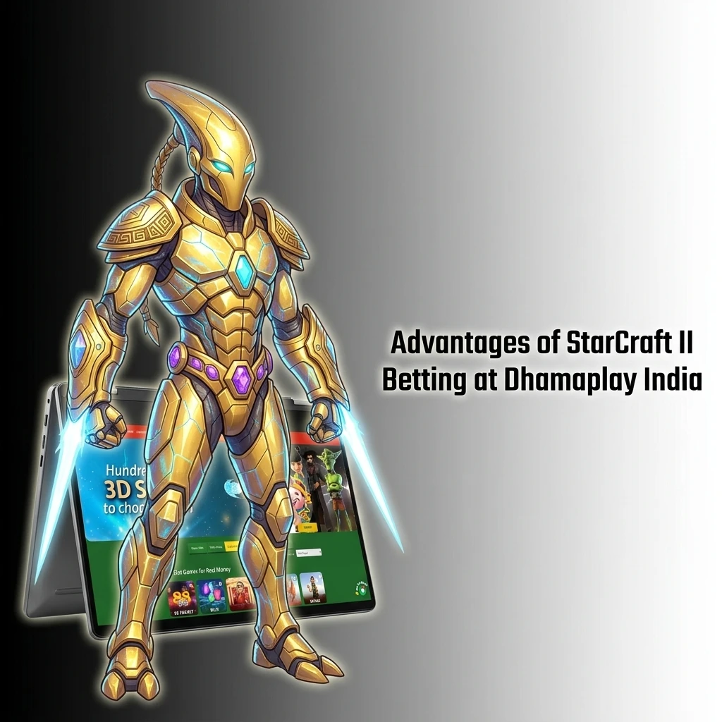 Dhamakaplay StarCraft II betting advantages including welcome bonus, UPI payments, competitive odds, and mobile app for Indian bettors
