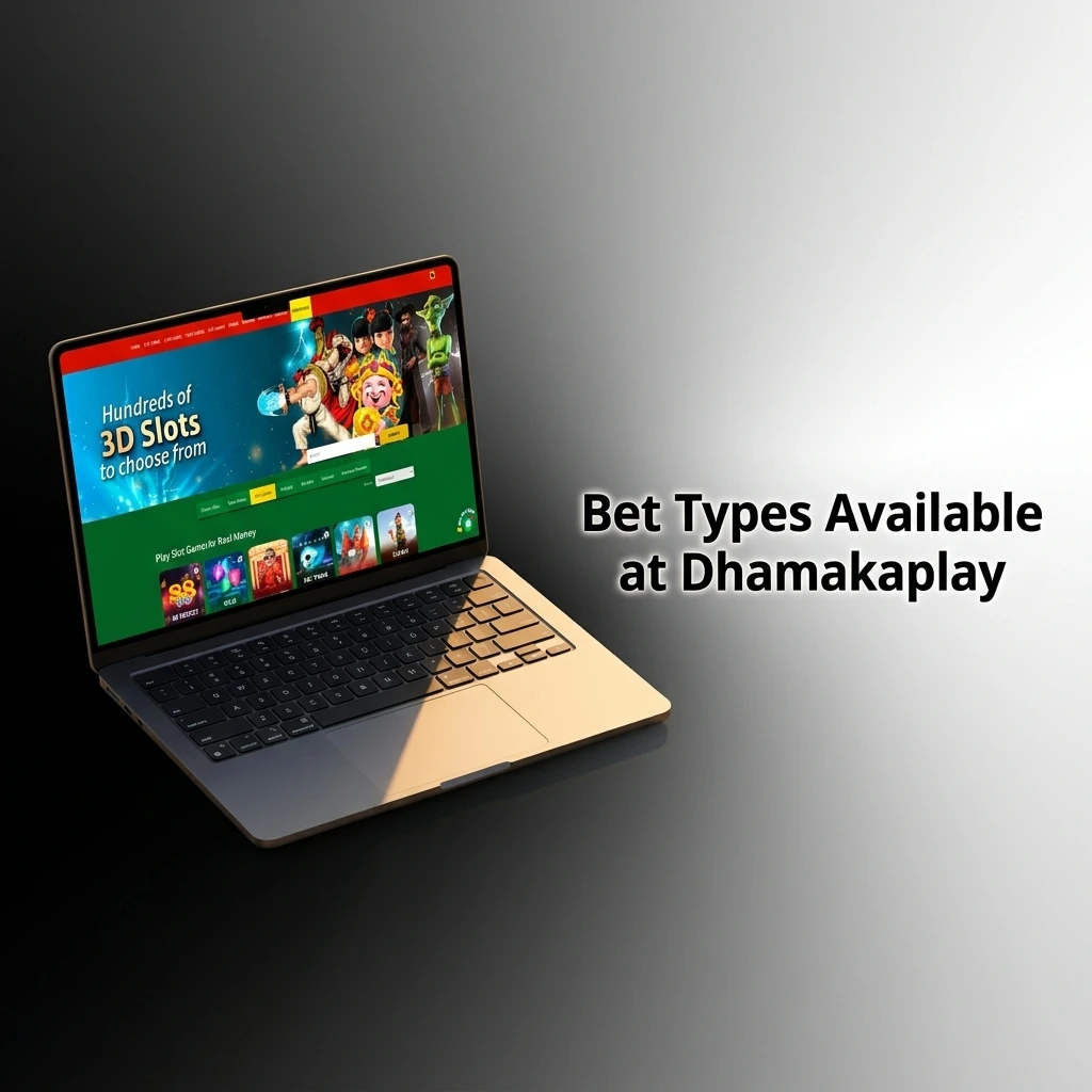 Diagram showing single, express accumulator, and system bet types available at Dhamakaplay for sports betting