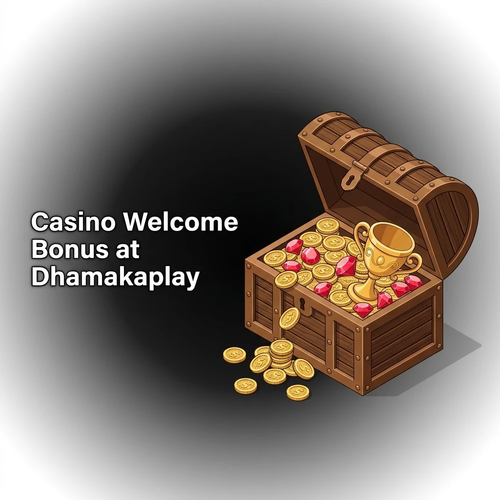 Dhamakaplay casino welcome bonus offering 100% first deposit match for new players in India