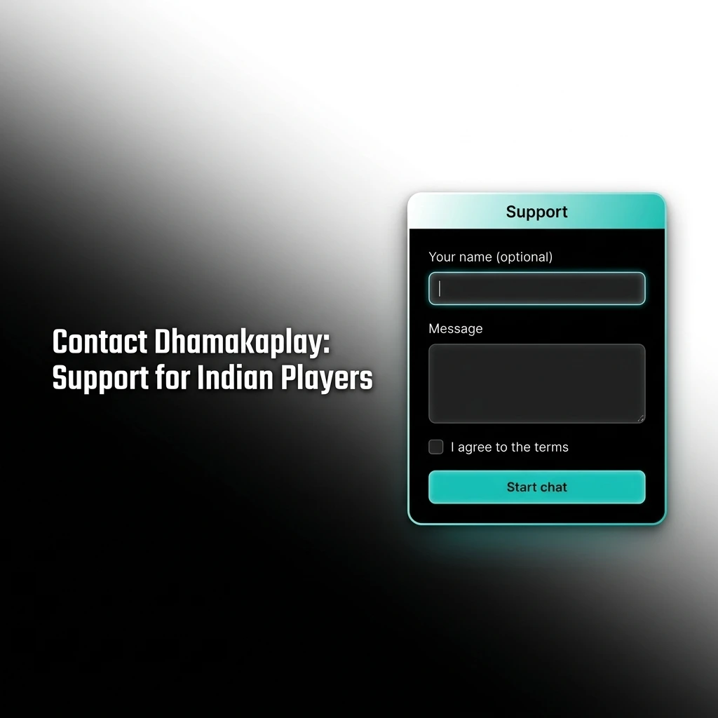 Dhamakaplay customer support options for Indian players including live chat, email, Telegram, and FAQ help centre