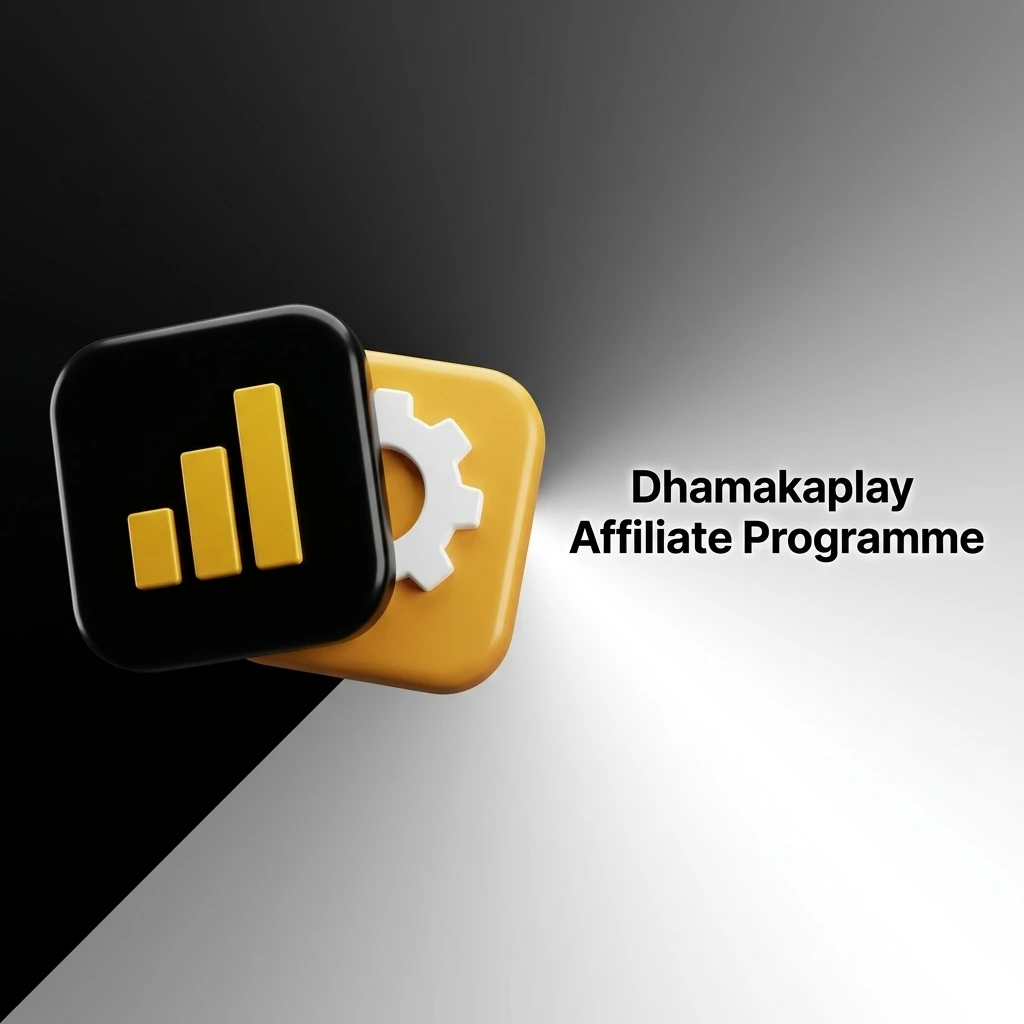 Dhamakaplay affiliate programme dashboard showing commission tracking, referral links and promotional tools for Indian partners