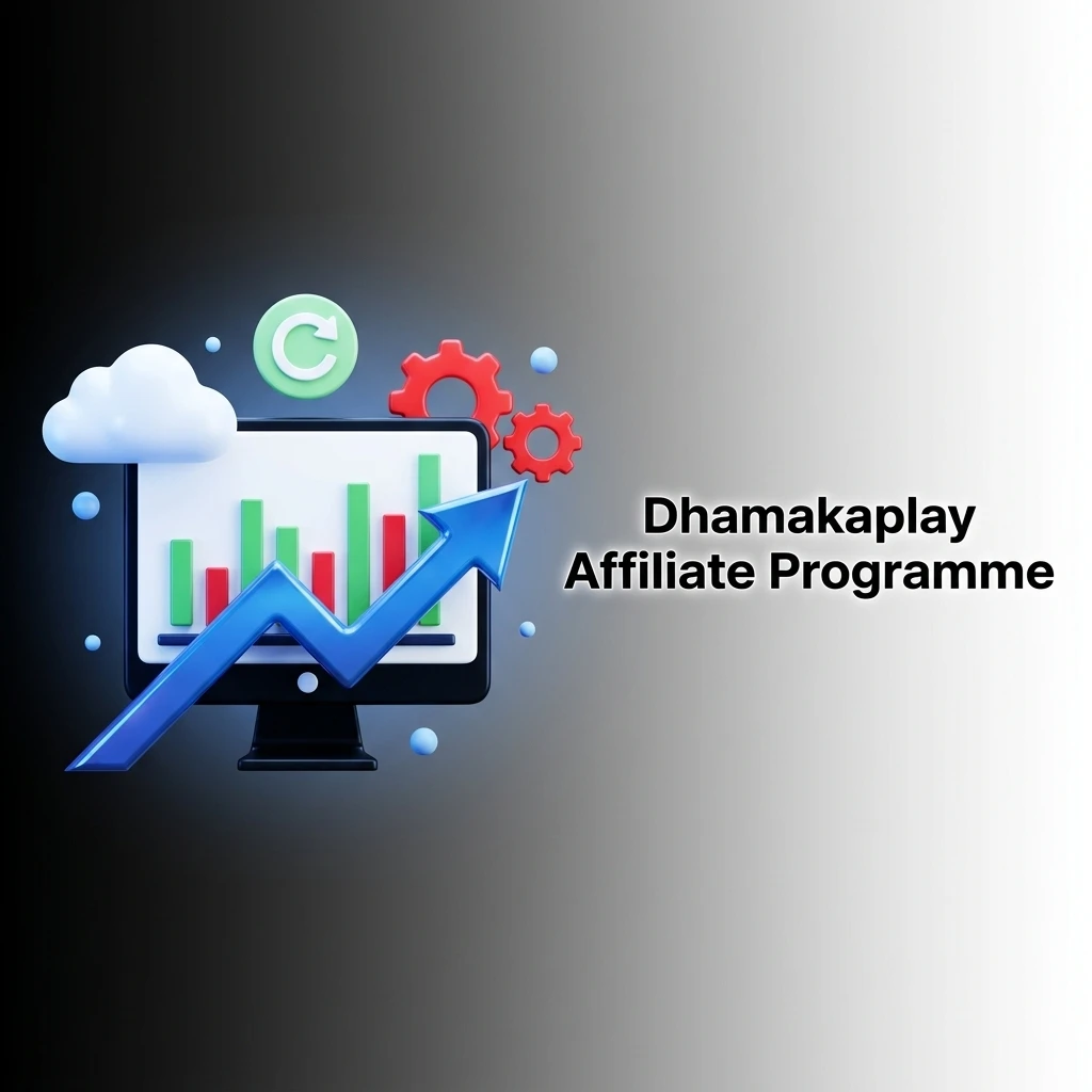 Dhamakaplay affiliate programme dashboard showing commission tracking and revenue share for Indian digital marketers