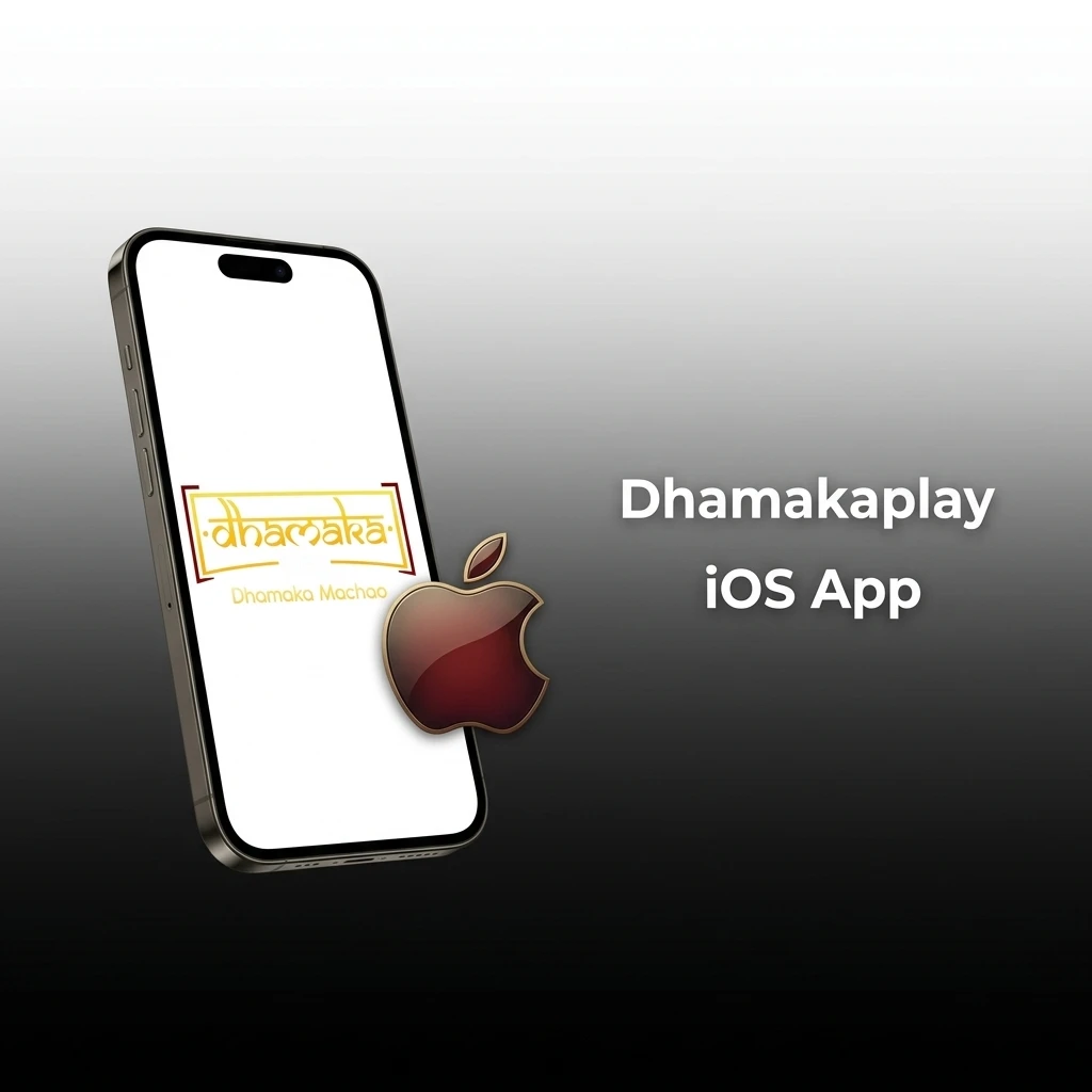 Dhamakaplay iOS app interface on iPhone and iPad showing sports betting, casino games, and payment options