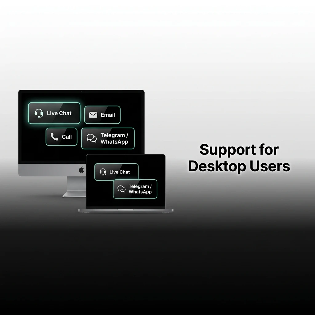 Dhamakaplay desktop customer support channels including live chat, email, phone, and social media contact options