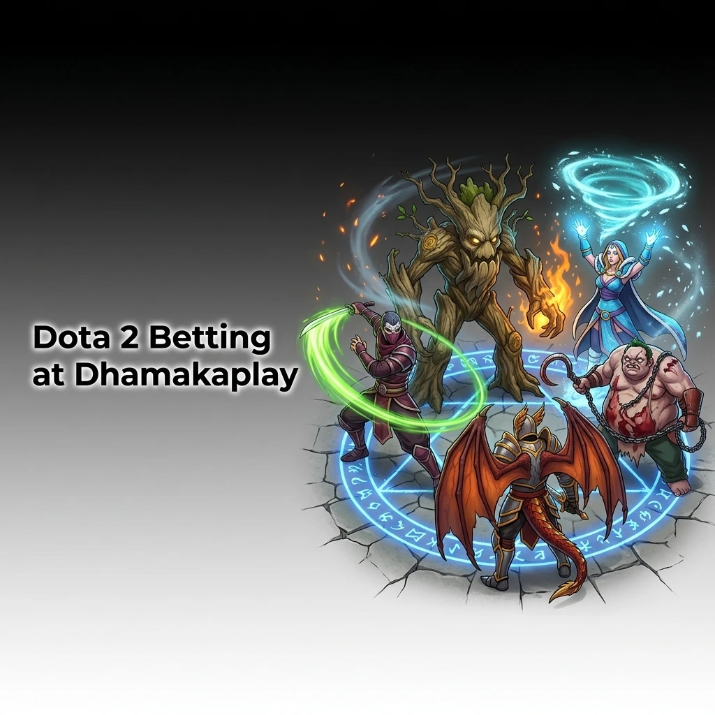 Dota 2 betting at Dhamakaplay covering TI, DPC leagues, ESL One and live match markets for Indian esports bettors