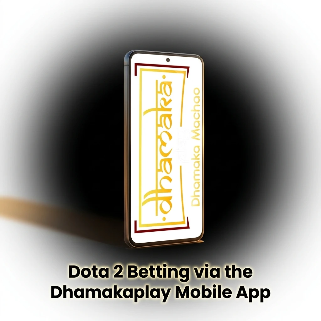 Dhamakaplay mobile app showing Dota 2 betting markets with live esports options for Android and iOS users in India