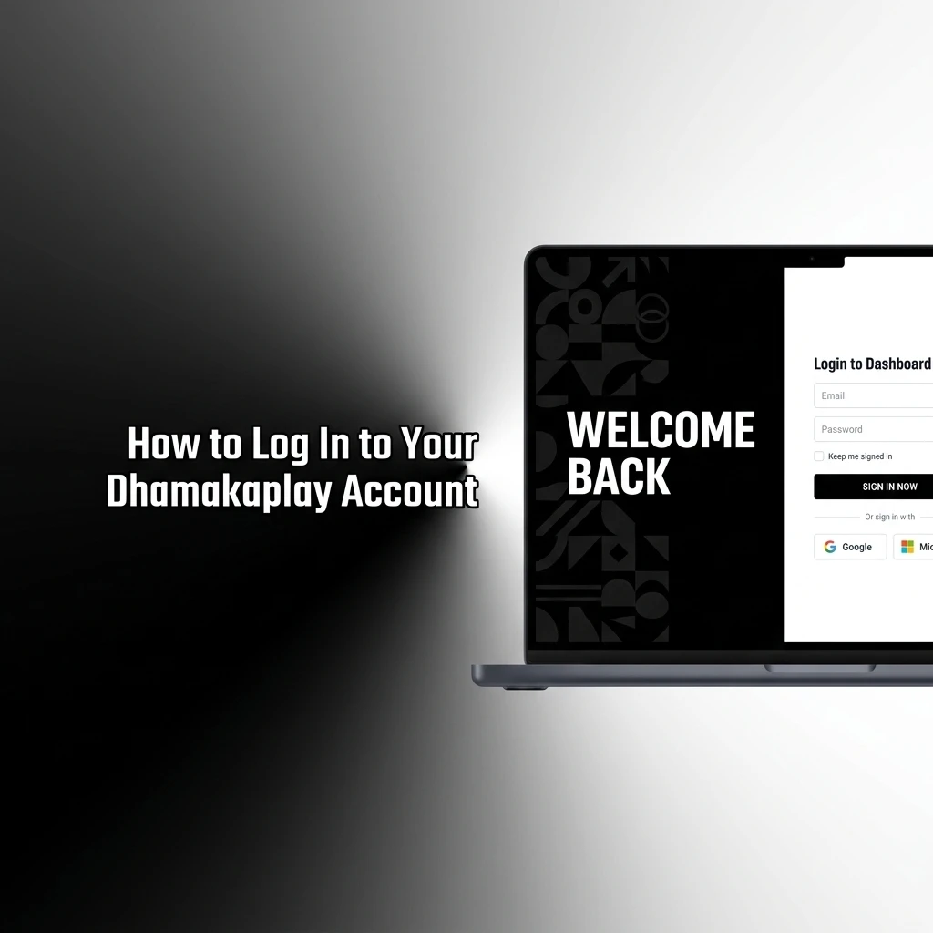 Step-by-step Dhamakaplay account login process showing official site access, credentials entry, and account confirmation button