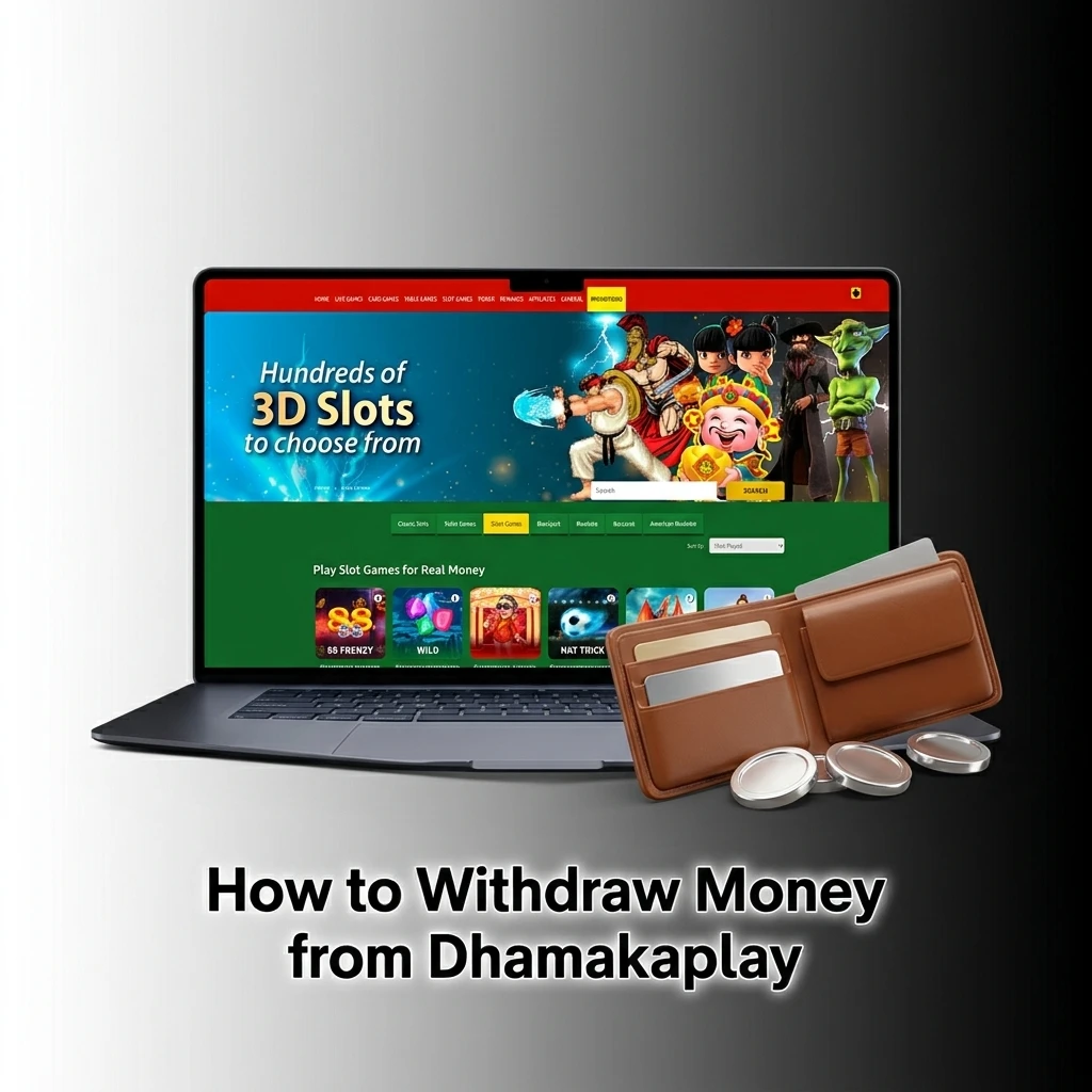 Step-by-step guide showing how to withdraw money from Dhamakaplay using UPI, net banking, or e-wallets in INR
