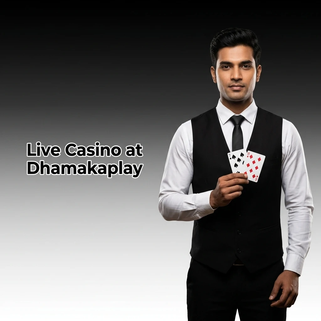 Dhamakaplay live casino with professional dealers streaming HD table games including roulette, blackjack, baccarat, Teen Patti