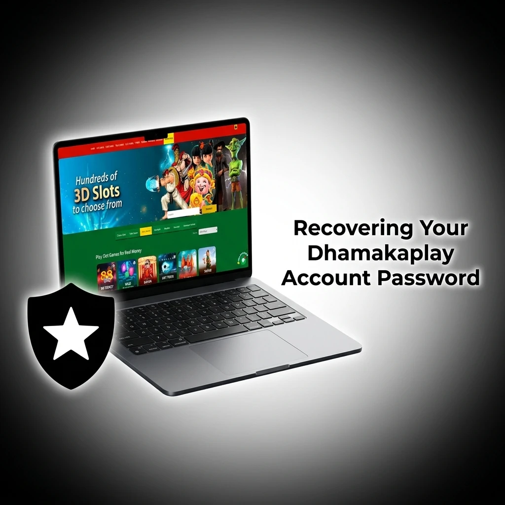 Dhamakaplay account password recovery steps showing forgot password option on login page for email or mobile reset