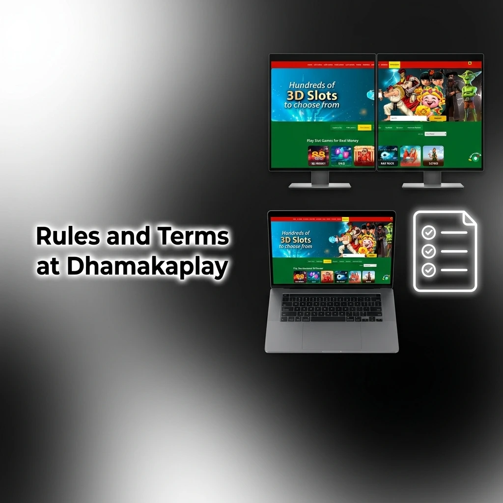 Rules and terms at Dhamakaplay covering age requirement, one account policy, KYC compliance, and bonus wagering conditions.
