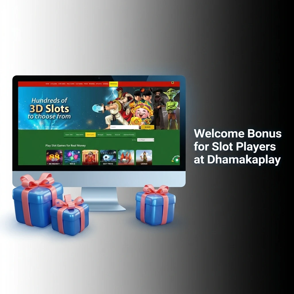 Dhamakaplay welcome bonus for slot players offering 100% match up to INR 20,000 with reload and loyalty rewards
