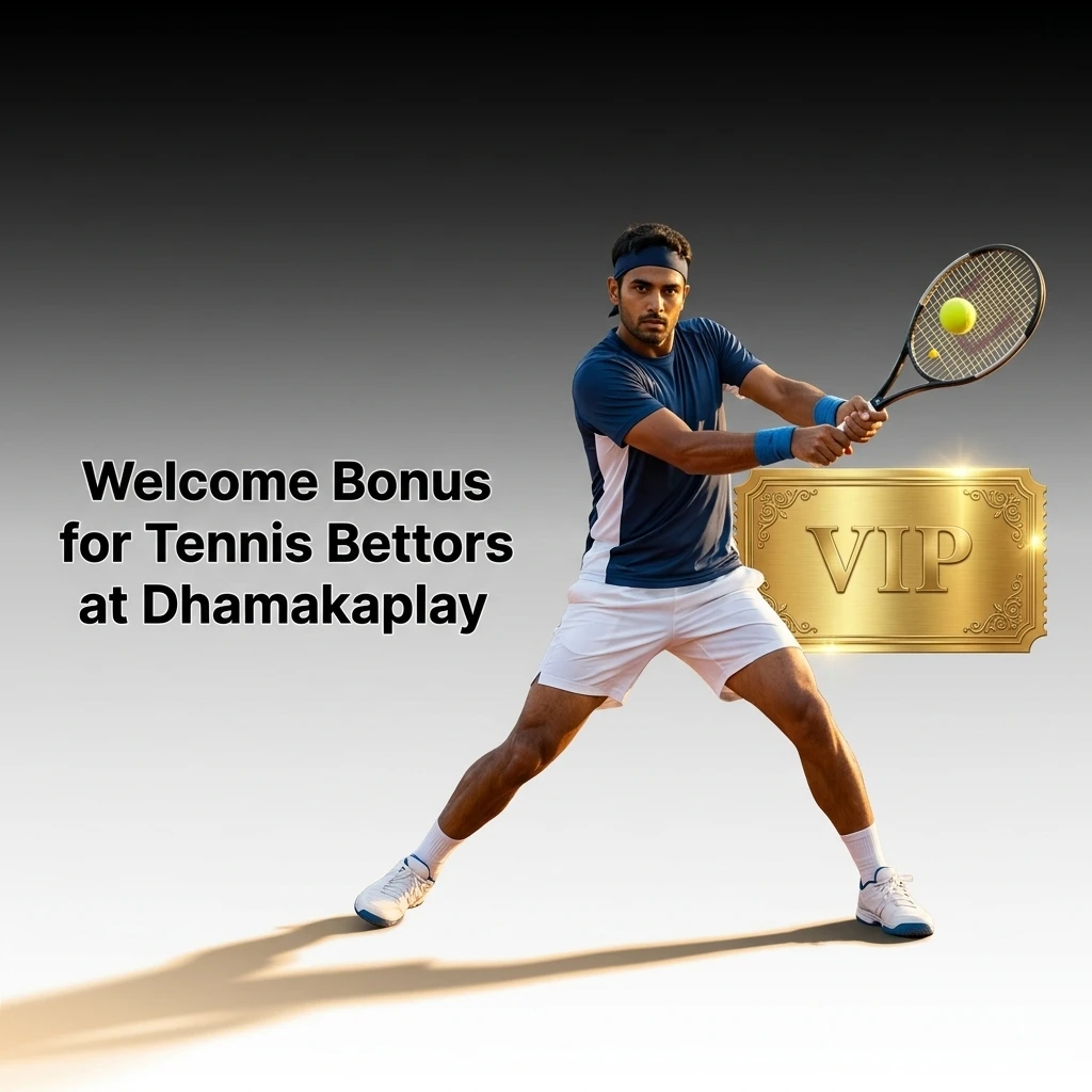 New user welcome bonus at Dhamakaplay for tennis betting with first deposit offer in INR sports wallet