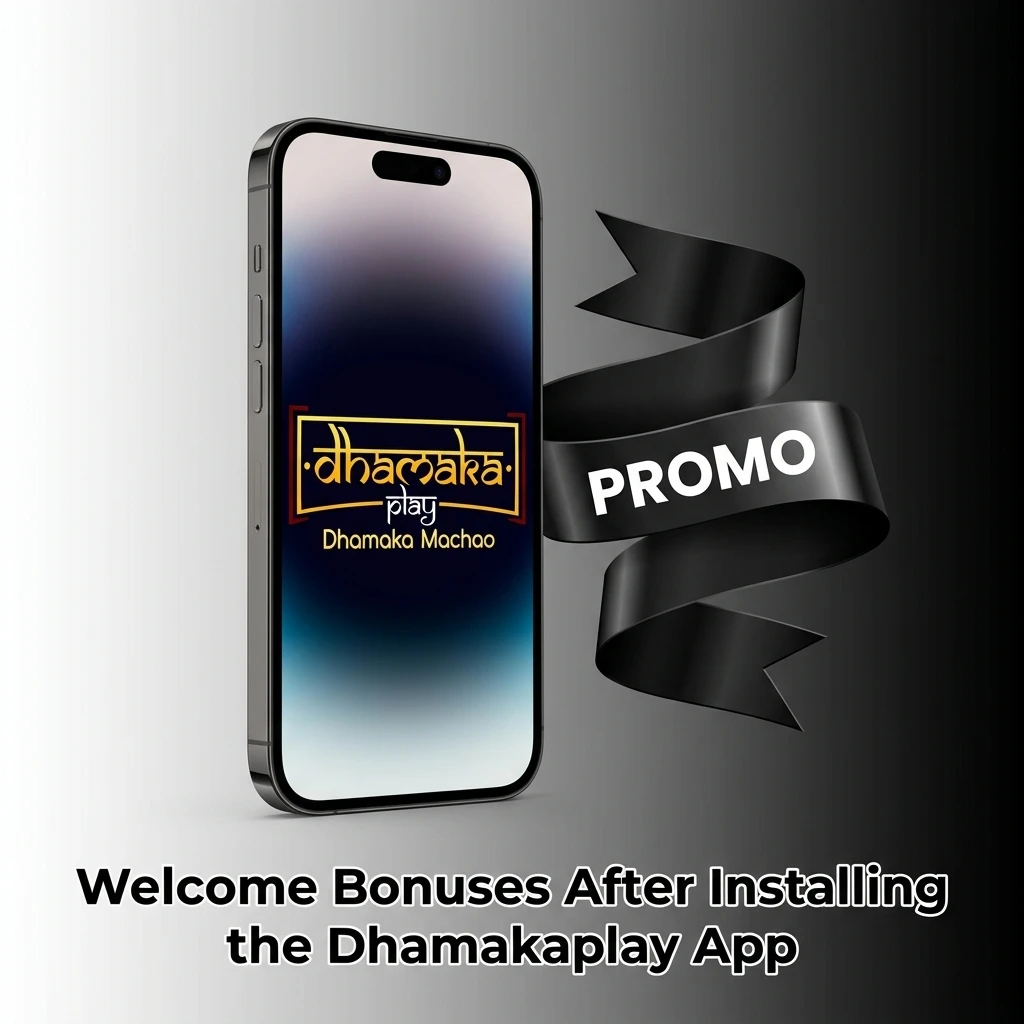 Dhamakaplay app welcome bonus offers including 100% first deposit match, free spins, and sports betting funds