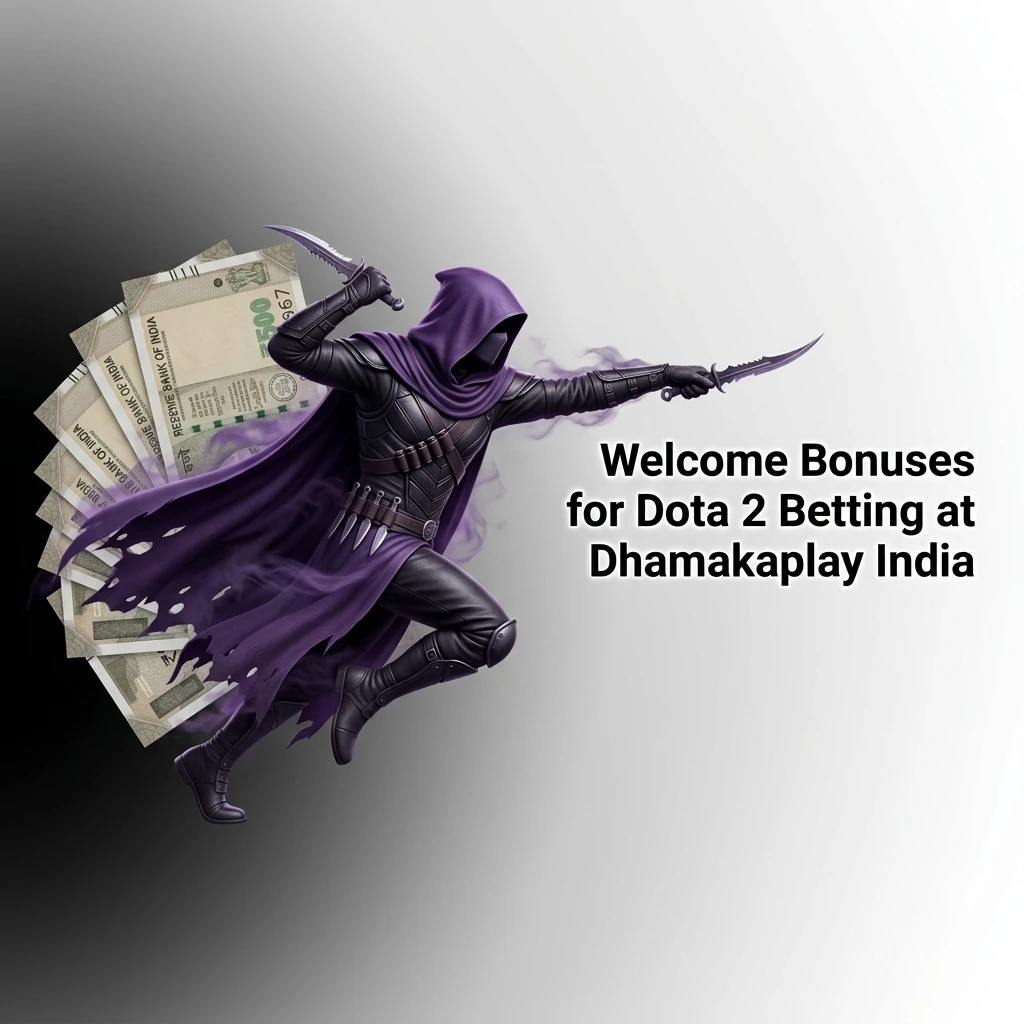 Dhamakaplay India 100% first deposit welcome bonus for Dota 2 betting with UPI and Net Banking support